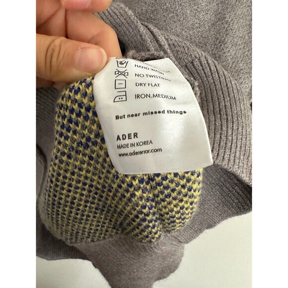 Ader Error Oversized Floral Jacquard Cardigan Gray Size Medium Step Hem Buttons - Picture 9 of 12